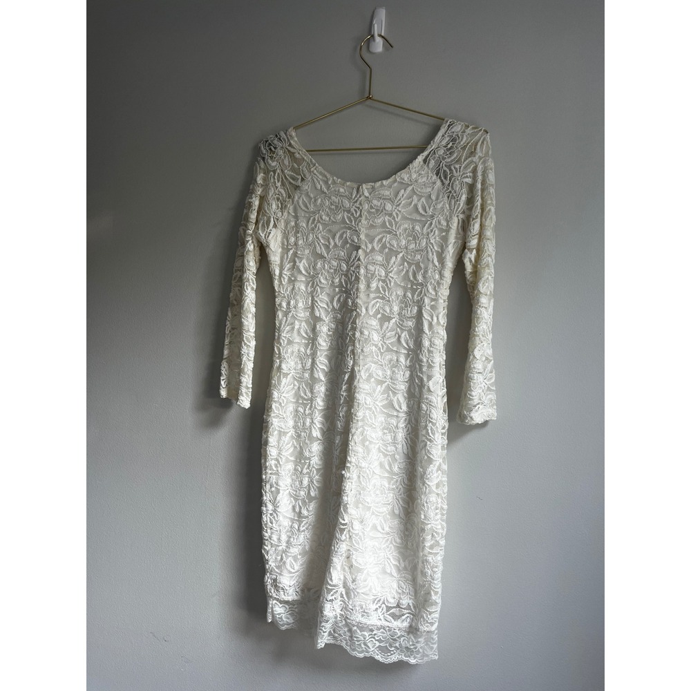 Guess Airlia Lace Dress Milk White Long Sleeve Bodycon Small Bridal Romantic